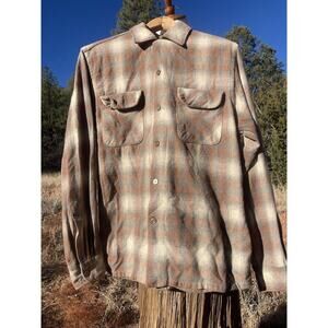 Vintage Klondike Wool Flannel Shirt, Made in JAPAN, Sz MED, Single Needle